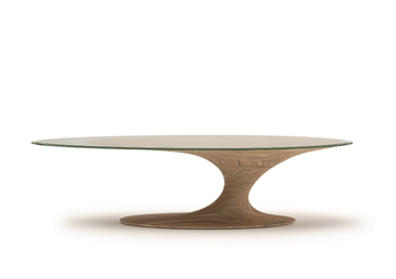 URAGANO - Oval wood and glass dining table by Natuzzi Italia - view 3